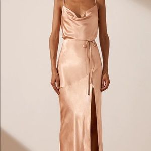 Shona Joy LA LUNE BIAS COWL MAXI DRESS - DESERT ROSE (worn once- bridesmaid)